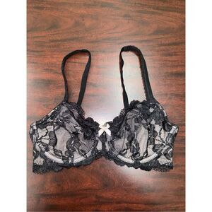 Victoria’s Secret Body by Victoria Unlined Demi Black Lace Bra Size 34D